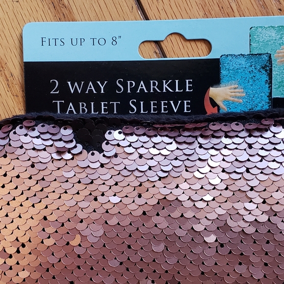 3 NEW 2-Way Sparkle Tablet Sleeve Holds Up to 8" Pouch Purse Bag Zipper - Picture 2 of 3